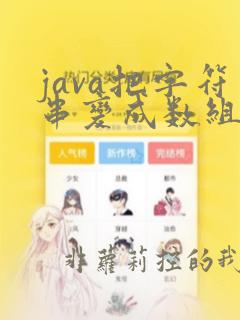 java把字符串变成数组