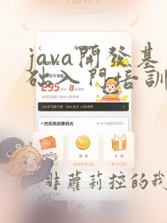 java开发基础入门培训