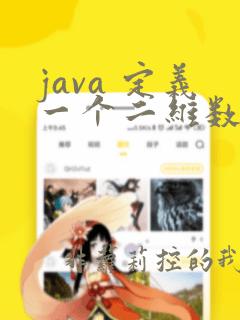 java 定义一个二维数组