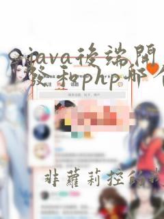 java后端开发和php哪个比较好