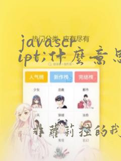 javascript;什么意思