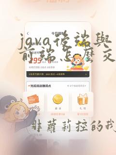 java后端与前端怎么交互