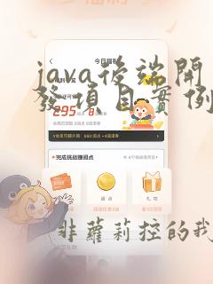 java后端开发项目实例