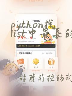 python找list中最长的字符串