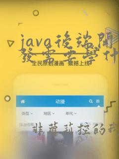 java后端开发需要学什么