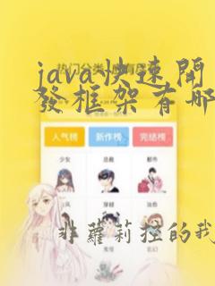 java快速开发框架有哪些