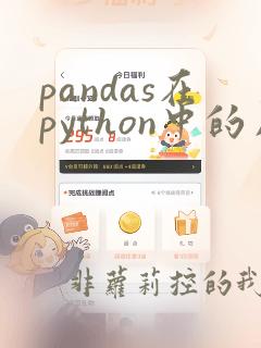 pandas在python中的用法