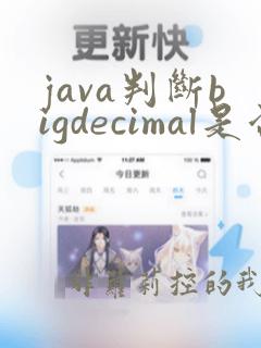 java判断bigdecimal是否为0