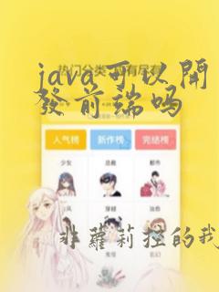java可以开发前端吗