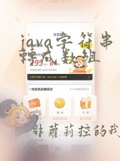 java字符串转成数组