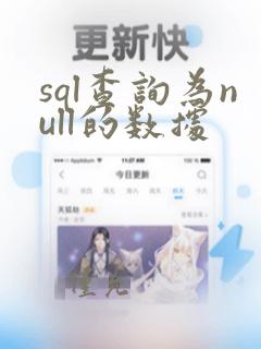 sql查询为null的数据