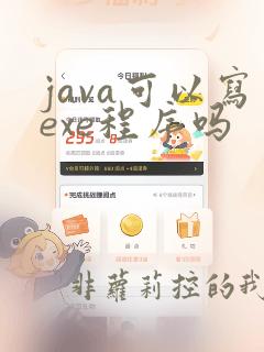 java可以写exe程序吗