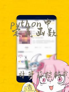 python中定义函数