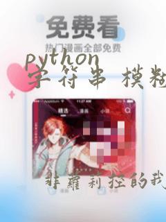 python 字符串 模糊匹配