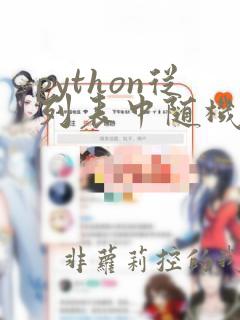 python从列表中随机取一个元素