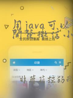 用java可以开发微信小程序吗