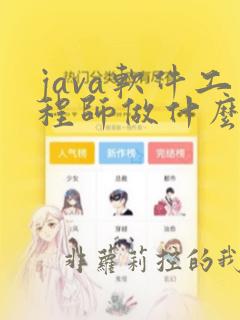 java软件工程师做什么