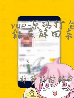 vue源码打包能反解回来么