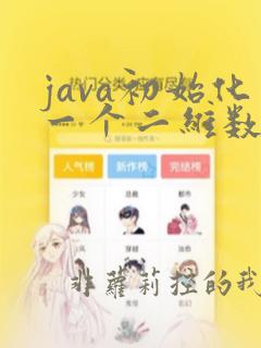 java初始化一个二维数组