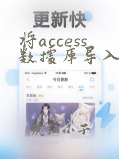 将access数据库导入到sql数据库中