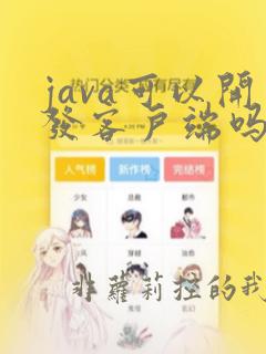 java可以开发客户端吗