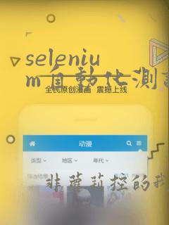 selenium自动化测试基于python语言