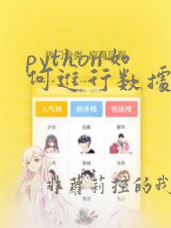 python如何进行数据分析