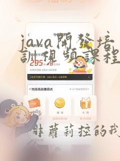 java开发培训视频课程