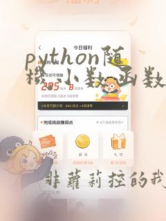 python随机小数函数