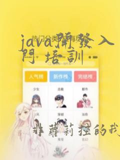 java开发入门 培训