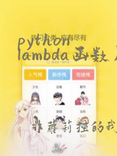 python lambda函数用法
