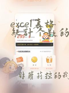 excel表格统计个数的函数