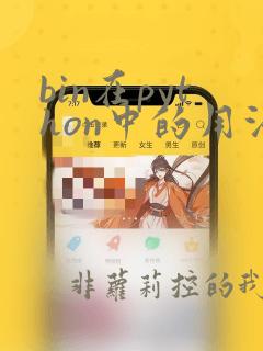 bin在python中的用法