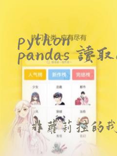python pandas 读取excel文件