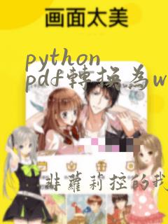 python pdf转换为word