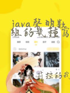 java声明数组的几种写法