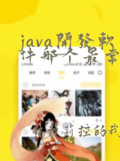 java开发软件哪个最常用的