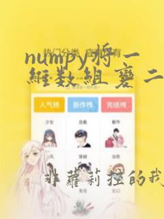 numpy将一维数组变二维