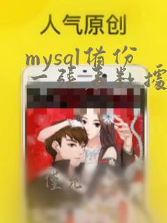 mysql备份一张表数据