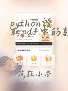 python读取pdf中的数据