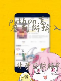 python怎么判断输入数据类型