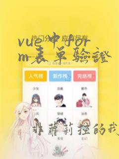 vue中form表单验证