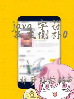 java 字符串左侧补0