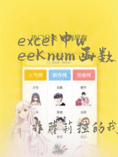excel中weeknum函数的使用方法