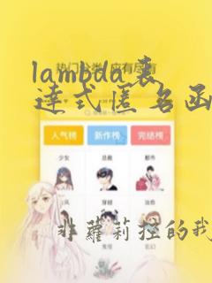 lambda表达式匿名函数