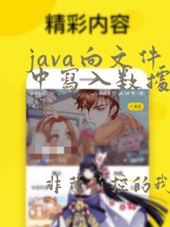 java向文件中写入数据
