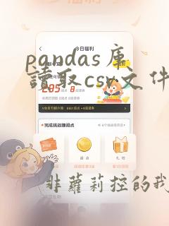 pandas库读取csv文件