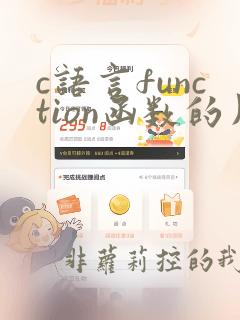 c语言function函数的用法