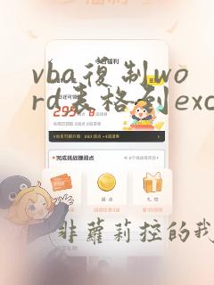 vba复制word表格到excel