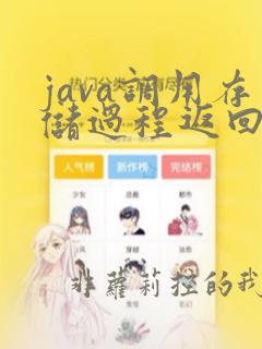 java调用存储过程返回结果集
